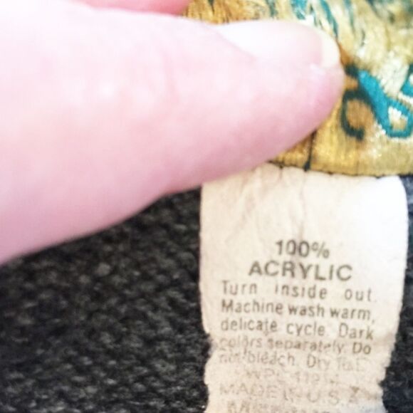 Dana Scott Vintage Gray Rose Fair Isle Long Sleeve Mock Neck Pullover Sweater M - Picture 6 of 7